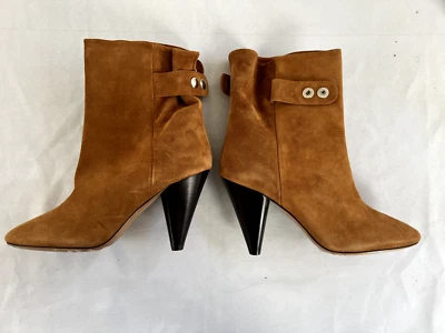 Isabel Marant Ankle Boots Lystal Cognac Suede Size 38 New in the Box - Image 1 of 4