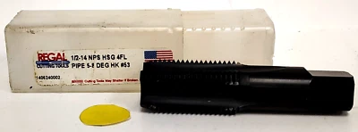 REGAL 1/2"-14 PLUG TAP NPS HSG 4FL PIPE 5-8 DEG HK #53 1024R46K - Image 1 of 4