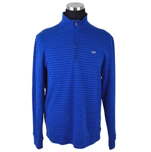 Maglione uomo Vineyard Vines M blu righe manica lunga cotone poliestere balena - Foto 1 di 6