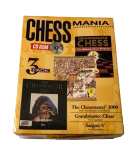 Chess Mania Master Sargon 3000 Three Pack CD Rom Vintage 80s Sealed New - Picture 1 of 2