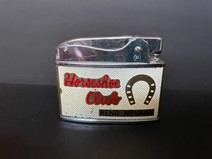 CASINO LAS VEGAS VINTAGE HORSESHOE CLUB RENO NEVADA CIGARETTE LIGHTER 1960's - Picture 1 of 2