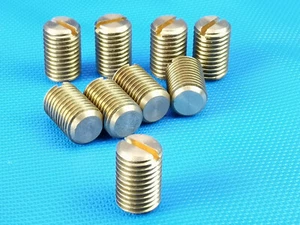10 Stk Madenschrauben M16 x 25mm Messing/Bronze mit SchliIz Gewindestifte - Picture 1 of 1