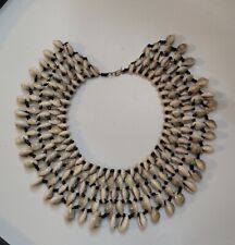 Vintage Cowrie Shell Bib Necklace