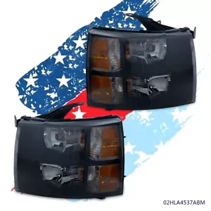Smoke Lens Amber Corner Headlight Fit For 07-14 Chevy Silverado 1500/2500/3500 G - Picture 1 of 12