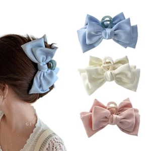 3Pcs Bow Hair Claw Clip Bows Hair Claws Barrette Bow-knot Hair Claw Clips Bar... - Picture 1 of 6