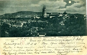 AUSTRIA (Y593)  1897 postcard GRUSS AUS KLOSTERNEUBURG st. to Hungary - Picture 1 of 2