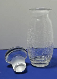 Vintage Klar Crackle Glas Karaffe mit Stopfen Blenko STIL MCM Bargeschirr ~ 9" - Bild 1 von 10
