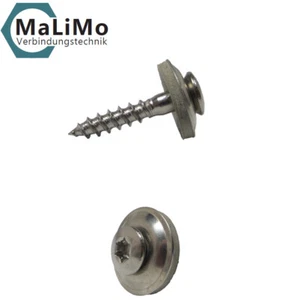 MaLiMo Spenglerschrauben mit 15 mm Dichtscheibe und TORX TX EDELSTAHL A2 V2A - Bild 1 von 1