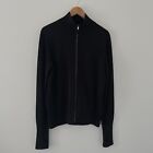 COS Strickjacke Pullover mit durchgehendem Reißverschluss Gr. M Wollmischung schwarz gestrickt
