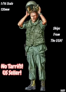 1/16 120mm Resin Figure Vietnam War US AFV Crewman With Helmet Model Kit 1651 - Picture 1 of 6
