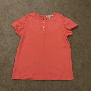 Girls Orange T-Shirt With Embroidered Detail, Marks & Spencer Size 4-5 Years VGC - Picture 1 of 9