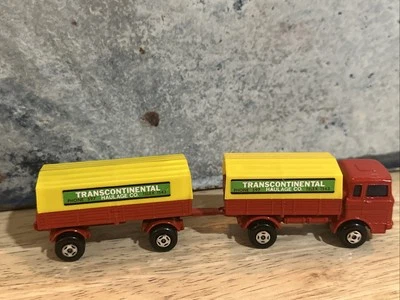 Vintage Matchbox Two Pack TP-1 Red Transcontinental Mercedes Truck/Trailer - Image 1 of 4