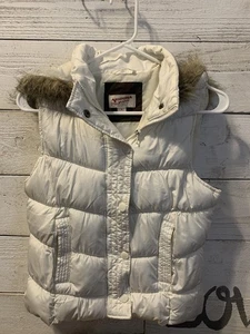 Arizona Jean The Original Company White Faux Fur Puffer Vest Size M Outerwear - Picture 1 of 7