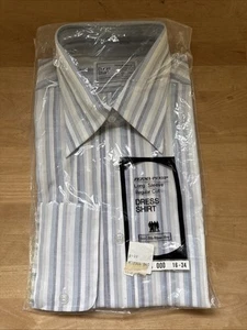 Vintage Sears The Men’s Store Perma Prest Striped Dress Shirt Size 16-34 New NOS - Picture 1 of 8