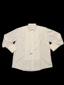 Eton Tuxedo Shirt Men 18 46 White French Cuff Long Sleeve Cotton Formal Classic - Picture 1 of 18