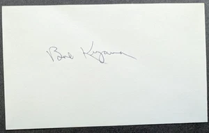 Bob Kuzava - 1946 Debut Autographed Index Card- Deceased 2017 - Foto 1 di 1