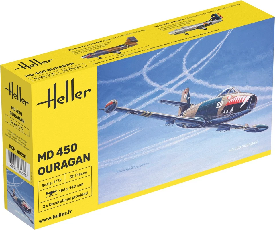 MD 450 Ouragan Heller 80201 Plastic Model Kit 1/72 Scale