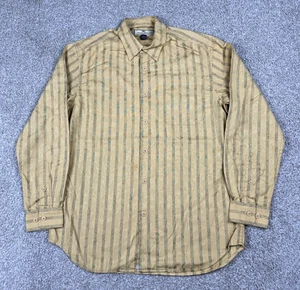 Vintage Tommy Bahama Hemd Herren Medium gelb gestreift Langarm Knopfleiste Baumwolle - Bild 1 von 8