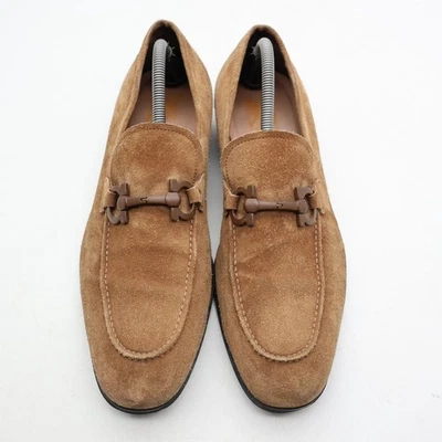 Salvatore Ferragamo Flori 2 Men's 9 EE Beige Suede Loafer Slip On Dress Shoes - Image 1 of 4