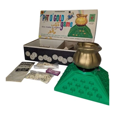 Pot O' Gold Board Game Transogram 1962 Make A Million Game With Pot And Base - Image 1 of 4