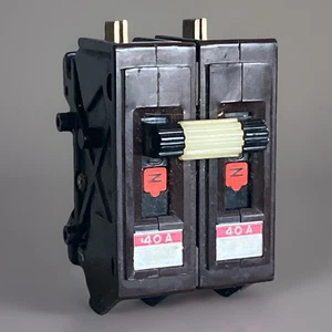 Wadsworth A240NI 40 Amp 2 Pole Type A Plastic FOOT Circuit Breaker A240N FLAW!! - Picture 1 of 11