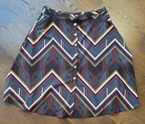 New Directions Women's Skirt Stretch Elastic Waist Buttons Multicolor Sz XL EUC - Picture 1 of 5