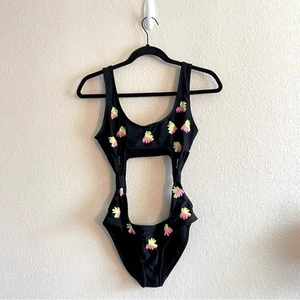 Beach Riot Jamaican Shakin Badeanzug Einteiler schwarz Pailletten Damen Größe Medium - Bild 1 von 9