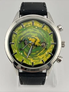 Rick and Morty Portal Watch Unisex 45mm Silver Tone Adult Swim- New Battery - Picture 1 of 9