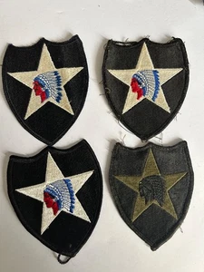 Lot of 4 U.S. Army 2nd Infantry Division "Indianhead" Patches - Vintage Cut Edge - Bild 1 von 10