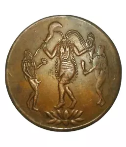INDIA ANCIENT MAA CHINMASTIKA ONE ANNA 1818 E.I.CO. COIN - Picture 1 of 2