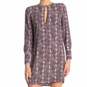Equipment Bonnie Long Sleeve Shift Mini Dress Snake Skin Lined Size XS - Picture 1 of 8