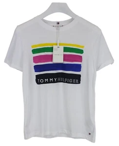 Tommy Hilfiger T-Shirt Herren Klein Pullover Logo Dehnbar Rundhals Weiß - Bild 1 von 10