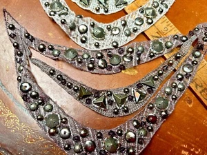 vintage collar hand sewn triple row 7x8" metallic 1pc Studio Clearance Sale - Picture 1 of 8