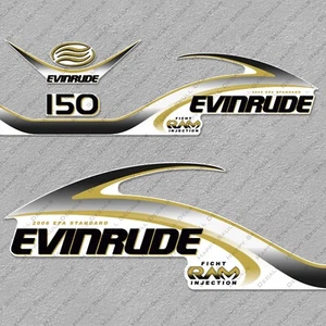 Evinrude 150 hp Ficht RAM Injection 2001 White Cowl outboard decals sticker - Picture 1 of 2