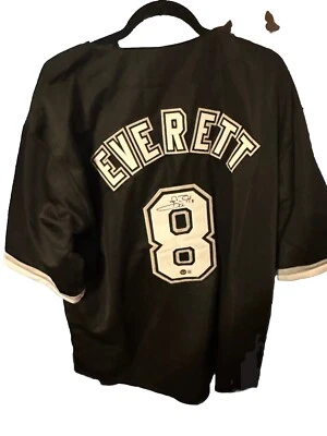 Camiseta personalizada firmada por Carl Everett de los Medias Blancas de Chicago (certificado de autenticidad Beckett) Foto 1 de 3