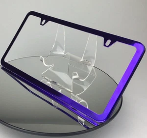 2H Slim Powder Coated Candy Purple Stainless Steel License Plate Frame Holder - Picture 1 of 9