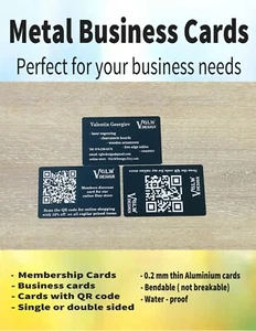 Metal Business Cards - provide your logo and info and we will make it for you - Picture 1 of 2