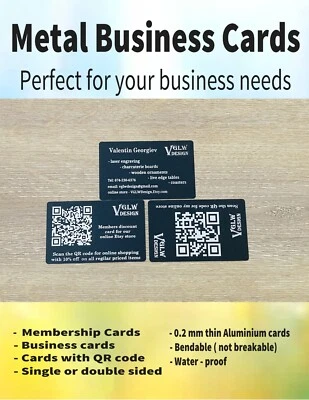Metal Business Cards - provide your logo and info and we will make it for you - Image 1 of 2
