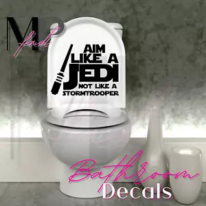 Star Wars Aufkleber Bad Wand Vinyl Home Parodie ZIELEN WIE EIN JEDI NICHT - Bild 1 von 3