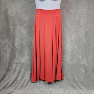 Torrid Maxi Skirt Womens Plus 0 Orange Jersey Stretch Slit Loose Flowing Long - Picture 1 of 12