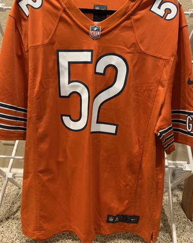 Nike Chicago Bears Jersey Mens XL Orange Authentic Khalil Mack #52 NFL Logo Cover