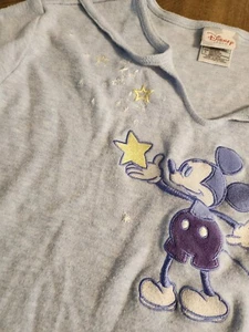 Disney Store Camicia da notte donna blu grande maglia ricamata maglione Topolino - Foto 1 di 7