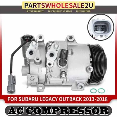 AC Compressor w/ Clutch for Subaru Legacy Outback 2013-2019 H4 2.5L Sedan Wagon - Image 1 of 4