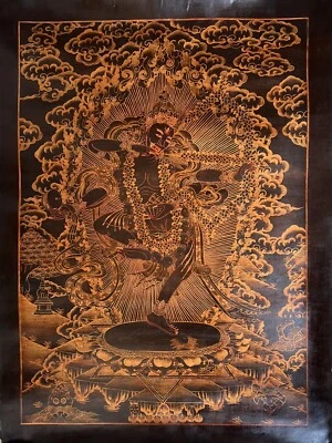 PINTURA THANGKA TIBETANA ORIGINAL BARNIZADA AL ÓLEO KURUKULLA/KURUKULLE DAKINI Foto 1 de 4