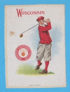 1910 LG Murad tobacco silk S21  UNIVERSITY of  WISCONSIN - Golfer - Golf   TOUGH - Picture 1 of 1