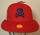 New Tags Kids Youth Sized Bass Pro Shops Red Skull Crossbones Trucker Hat Cap