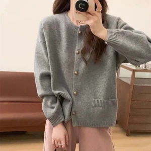 Women's Fashion Sweater Women Long-sleeved Knitted Cardigan Simple Casual Tops - Picture 1 of 10