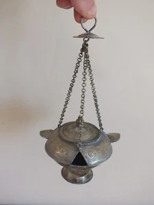 Brule Parfum oder Räuchergefäß aus versilbertem Metall - Auslandsarbeit, Indianer? - Bild 1 von 9