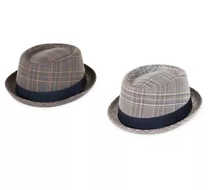 NEW PORK PIE HAT SKA RUDE BOY SOUL MADNESS TRILBY GREY CHECK UK SELLER - Picture 1 of 5