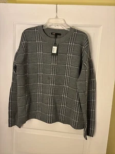Maje Womens Gray Plaid Sweater, Size 1 Hismission Carreaux NWT Retail $295 - Picture 1 of 12